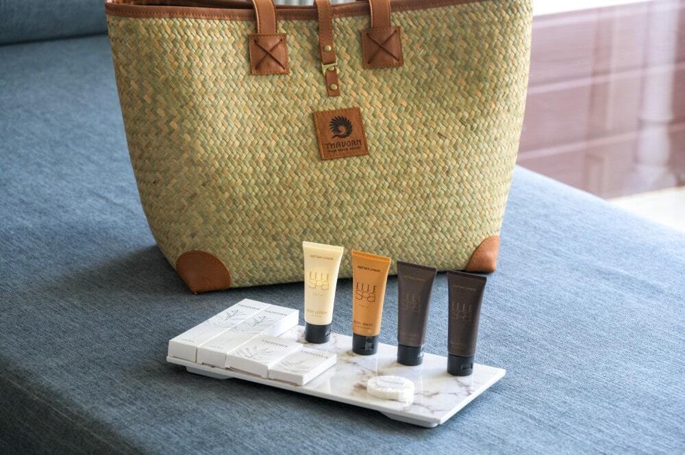 Luxury personal care products given to guests at Thavorn Palm Beach, a MICE hotel in Phuket
