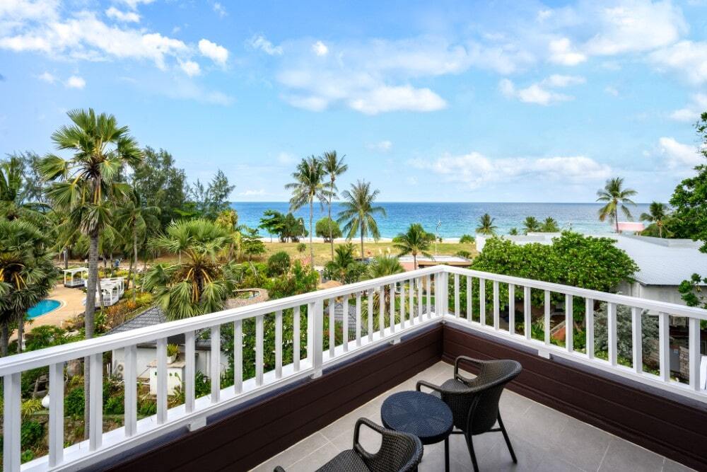 Seaview deluxe terrace offering an ocean panorama at Thavorn Palm Beach, a MICE hotel in Phuket