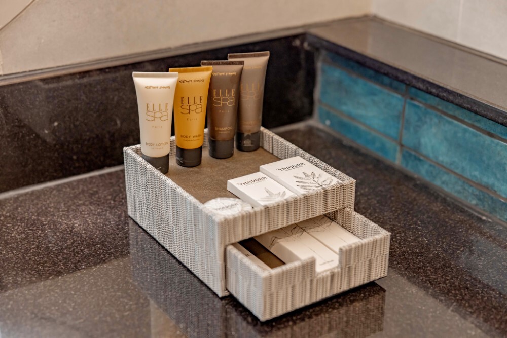 Luxurious bath products are provided at Thavorn Palm Beach Resort