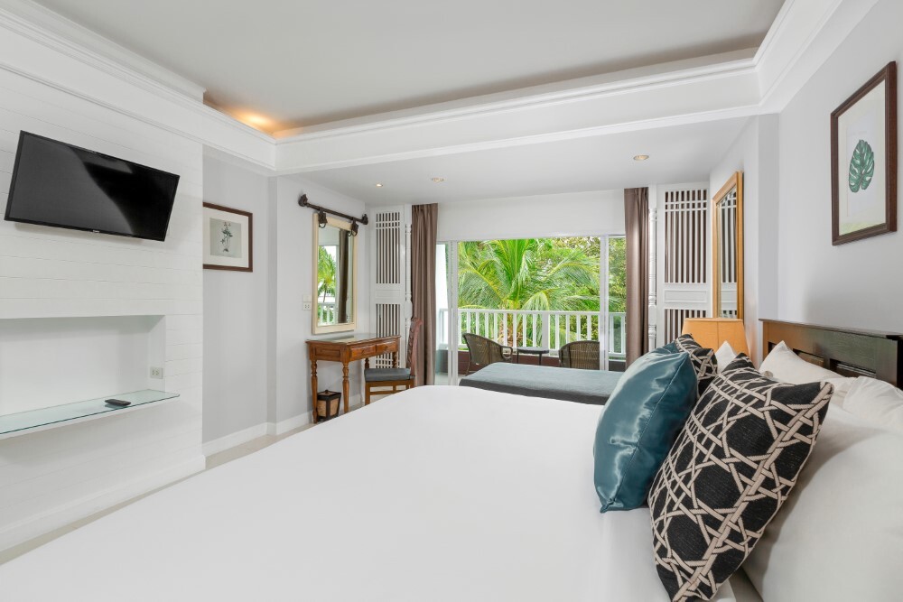 Deluxe terrace room with tropical views at Thavorn Palm Beach, a MICE hotel in Phuket