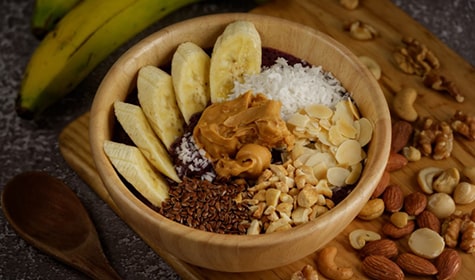 Crunchy Nutty Protein Acai Bowl