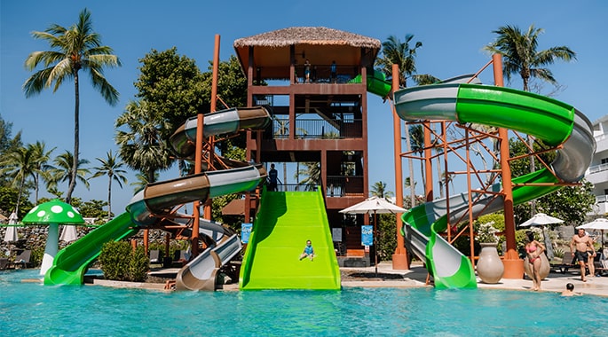 Thavorn Palm Beach Resort’s giant waterslides